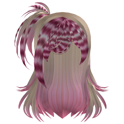Blonde Pink Scene Emo One Side Ponytail large Hair Roblox item