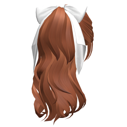 Cute Curly Ponytail Hair w/ Bow (Ginger) Roblox item