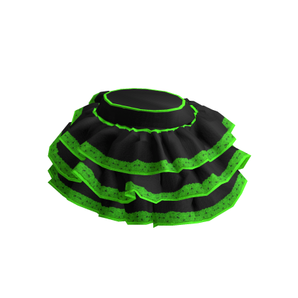 Neon Green Black Ruffle Skirt thumbnail