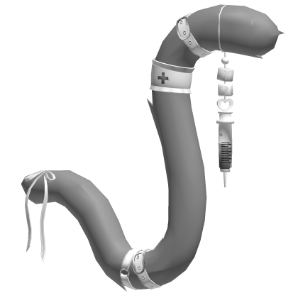 Gray White Cute Medic Nurse Cat Tail Roblox item