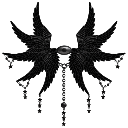 [Hair Clip] Black Silver Seraphim Angel Wings Roblox item