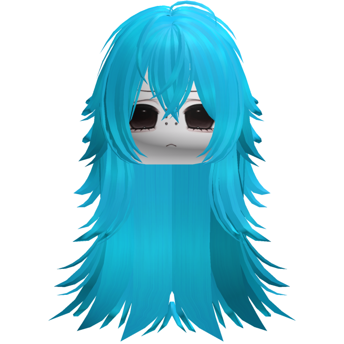 Vkei Moe Cyan Messy Long Hair