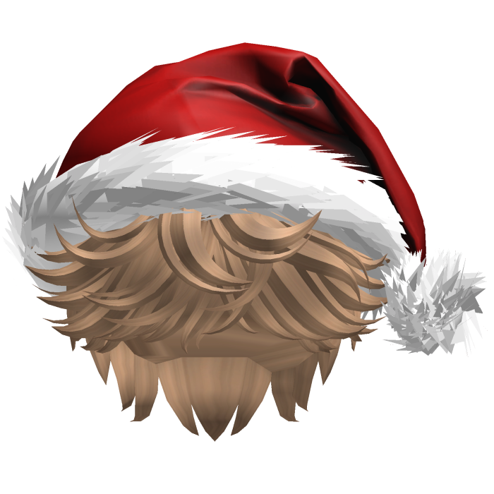Messy Fluffy Blonde Hair a Santa Hat Y2k