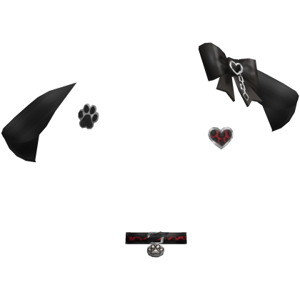 Black Gothic Y2k Ear Paw Furry Accessories
