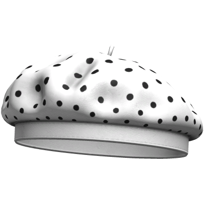 Cute Elegant Polka Dot Beret (White & Black) Roblox item