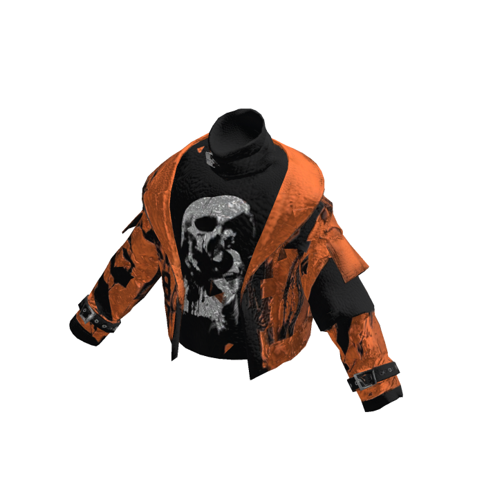 Orange Halloween Y2K Skull Jacket [PBR]