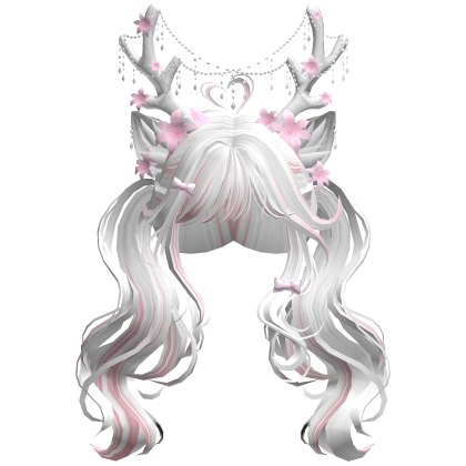 Ethereal Christmas Fairy Fawn Pigtails w/ Antlers