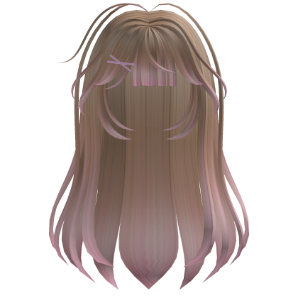 Messy Cute Blonde and Pink Hair  w Pink Clip Roblox item