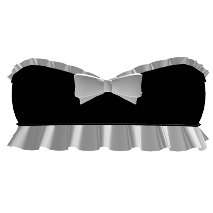 ♡ : cutesy black and white ruffle top ৎ Roblox item