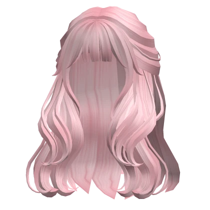 Wavy Half-up Hair(Pink) Roblox item thumbnail