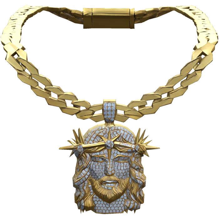 Iced Out Gold Jesus Chain Necklace 1.0