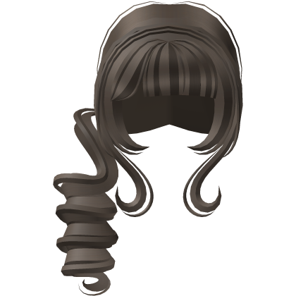 ♡ wispy side curly doll cute ash brown pigtail Roblox item