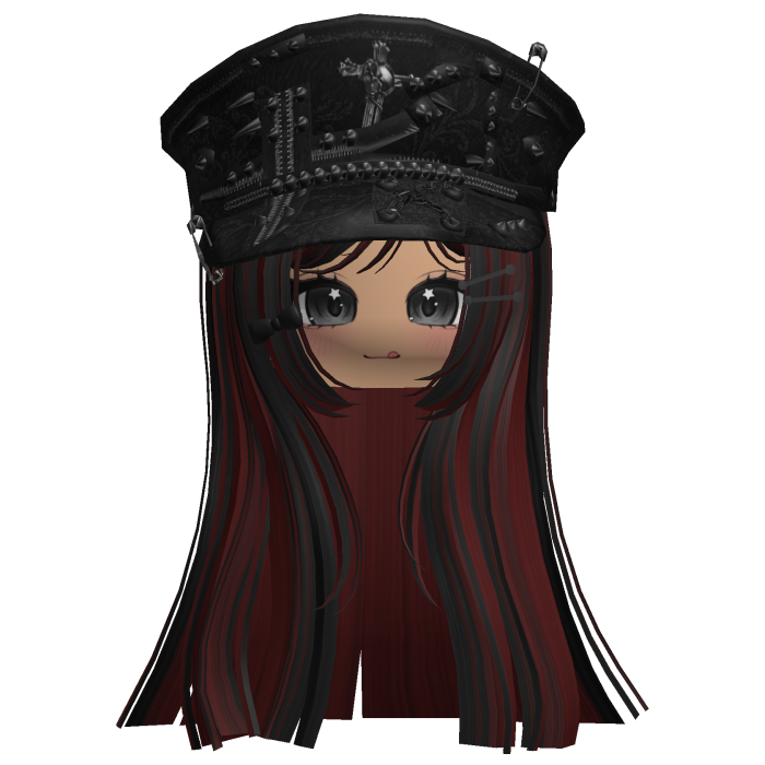Black&Red Captain Y2K Cap Hair