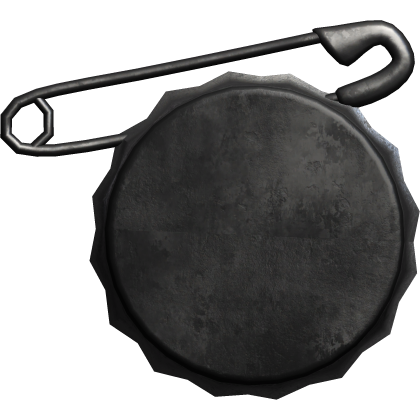 grunge black wasteland bottle cap safety pin badge