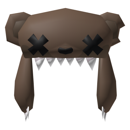 Low Poly Monster Bear Hat Brown