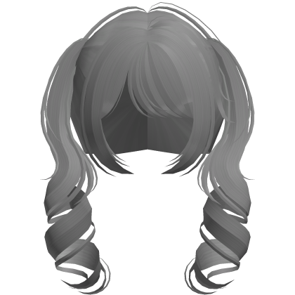 ♡ swirly cute anime moe pigtails (grey) Roblox item