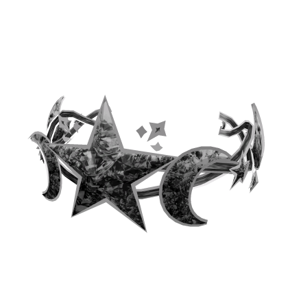 Black Crystal Cartoon Stars Crescent Moon Crown Roblox item