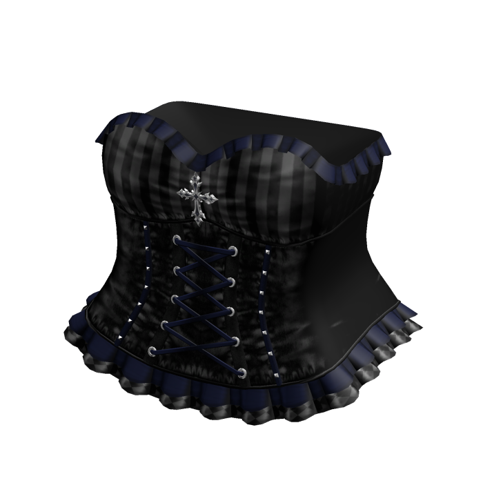 Gothic Emo Black & Blue Pinstripe Clown Dress