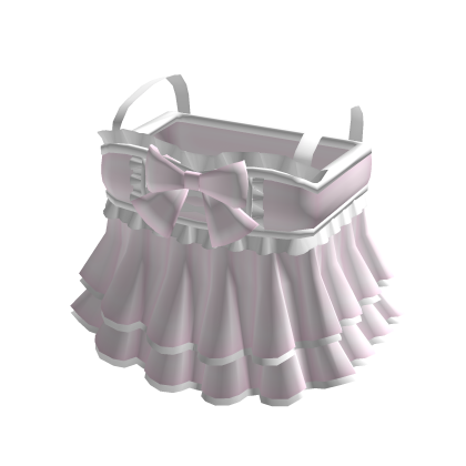 Cute Pink & White Ruffled Babydoll Dress with Bow