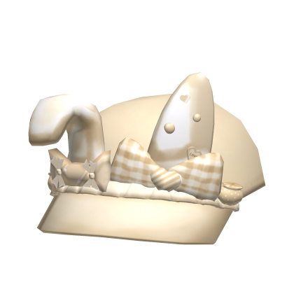 [NEW 🚨] Beige Cream Bunny Ear Decora Bow Hat