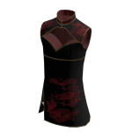 Adorable black and red dragon short dress vintage