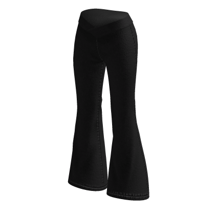 Flared Pants with V Waist (Black)