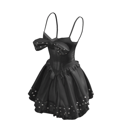 Black Floral Silk Dress V1 thumbnail