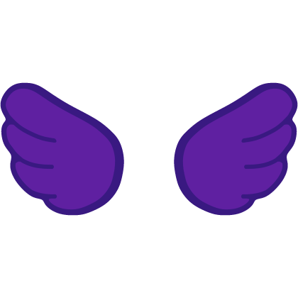 ♡ Cute Glowing Chibi Angel Wings Dark Purple