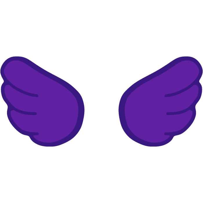 ♡ Cute Glowing Chibi Angel Wings Dark Purple