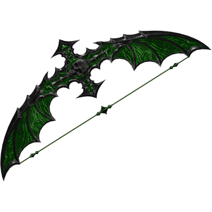 Skullbound Green and Black Goth Reaper Bow
