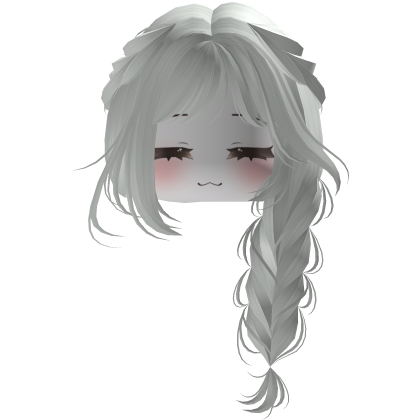 Cute Y2K emo hair adorable braids curls (White) Roblox item
