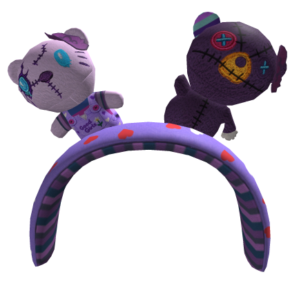 Kitty Halloween plushie headband Purple  Roblox item