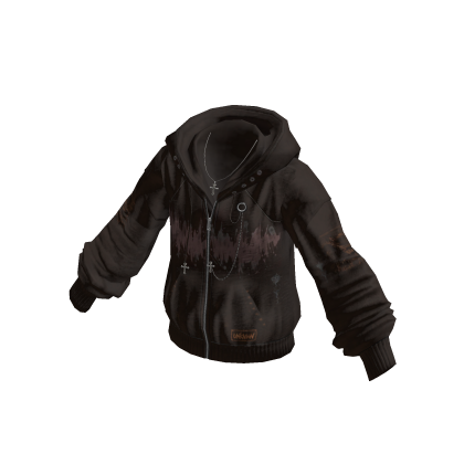 Faded Graphic Pullover Hoodie (Brown)