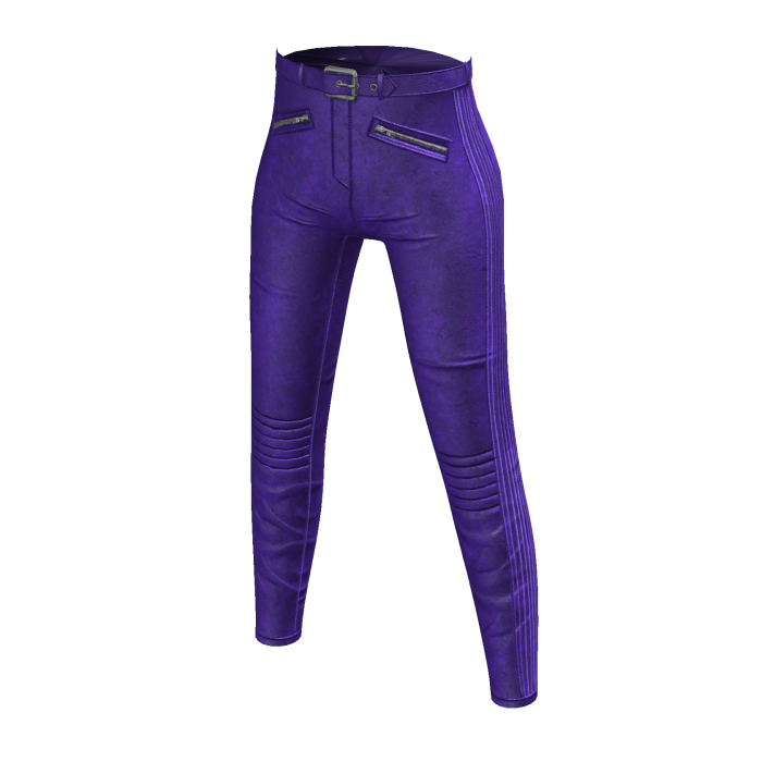 Purple Leather Biker Pants