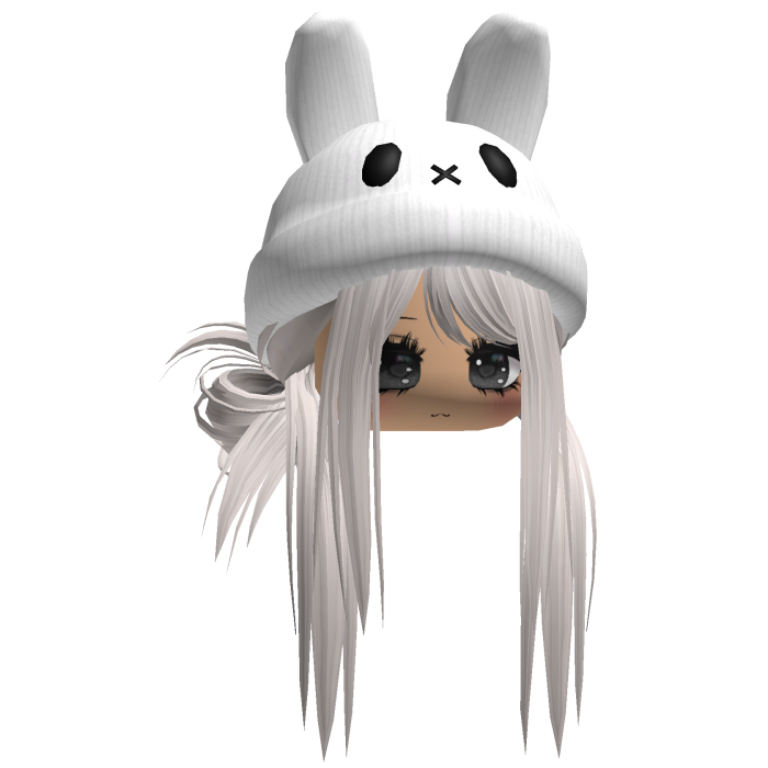 Moe Messy Girl Hair W/ Bunny Hat  Silver V2
