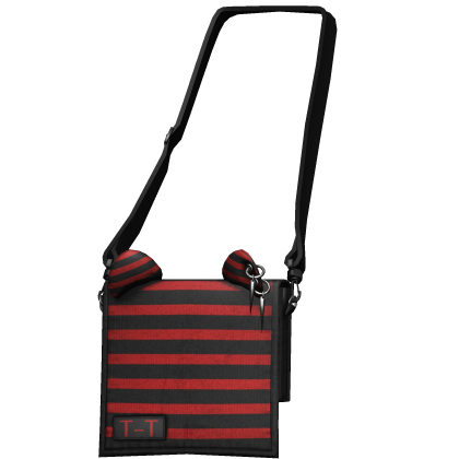 Striped Cat Messenger Bag Red
