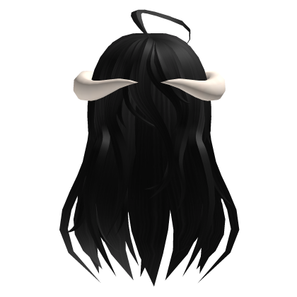 Long Black Hair w/ Horns Roblox item