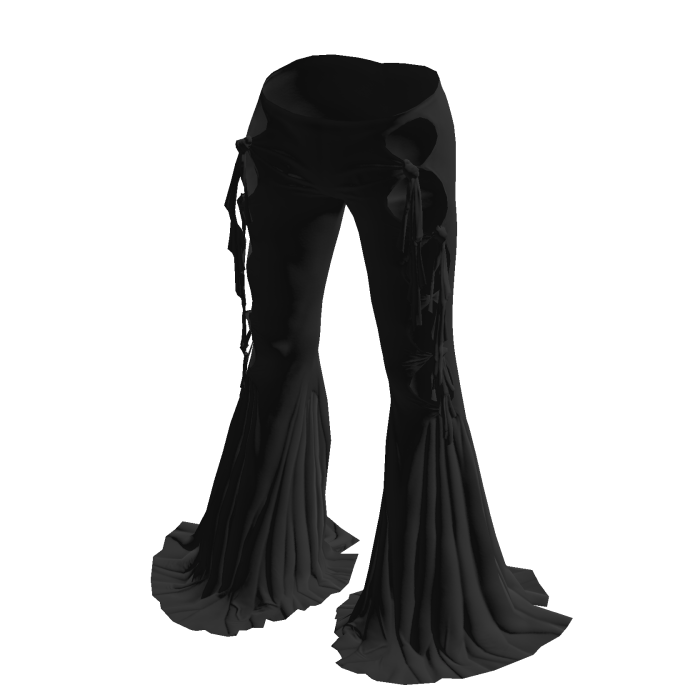 Gothic Lace Up Black Flare Pants