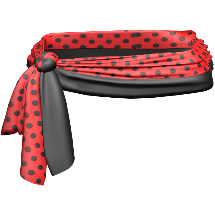 Red Black Polkadot Waist Sarong 2000s 