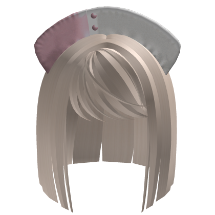 Kawaii Emo M Nurse Hair + Headpiece [White & Pink] Roblox item