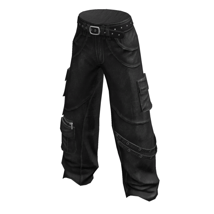 Y2K Black Cargo Pants Strap Belt Baggy Urban Jeans