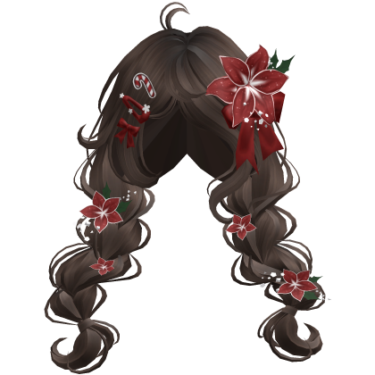 ♡ Christmas Preppy Flower Braids (Brown)