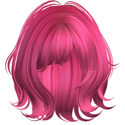 Cute Short Anime Messy Swirly Hair (Hot Pink) Roblox item