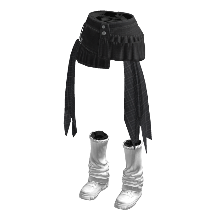 Mini Skirt with Long Side Panels (Black)