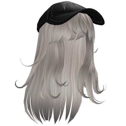 Straight Blonde Hair with Y2K Black Cap Roblox item