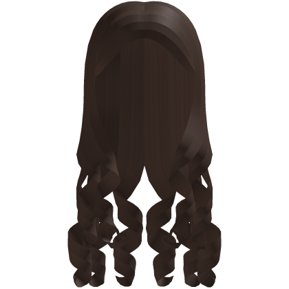꒰ ♡ ꒱ long curled hair with hearts in brown Roblox item