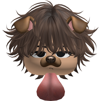 Messy Boy Hair w/ Dog Filter (Brown) Roblox item