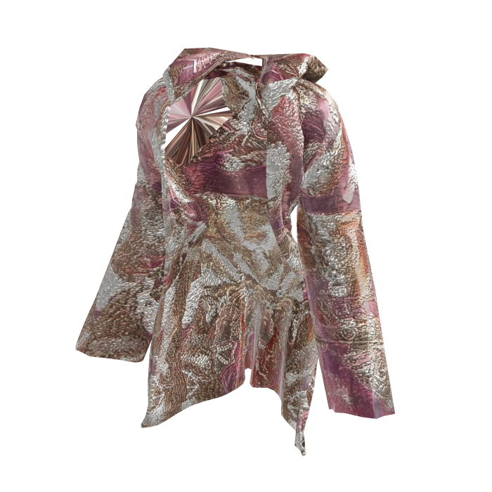 Pink and Gold Metallic Brocade Coat