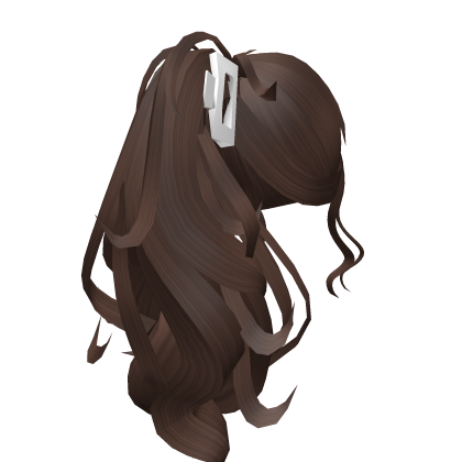 Y2K Curly Clipped Grunge Messy Ponytail in Brown Roblox item