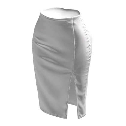 White Leather Pencil Skirt Side Slit Long Tight | Roblox Item